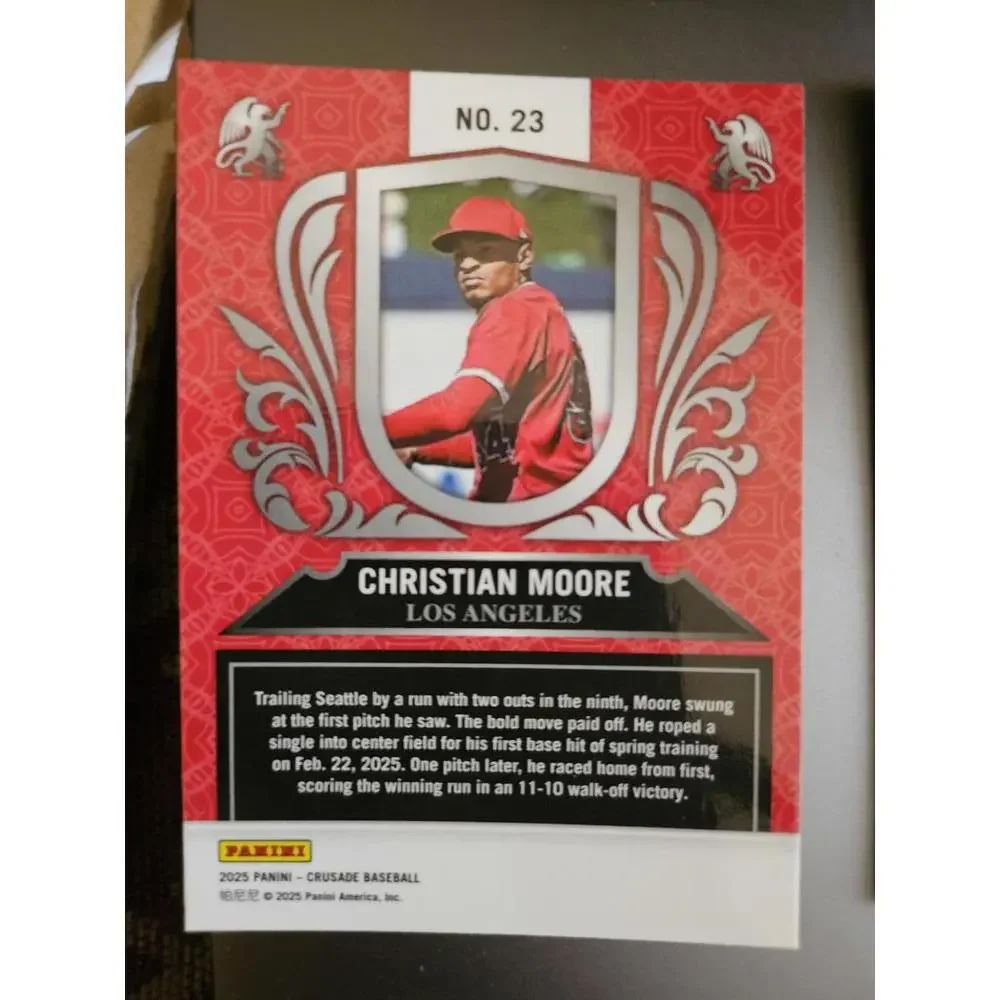 2025 Panini Crusade RED Christian Moore #23 - Angels - Picture 2 of 2